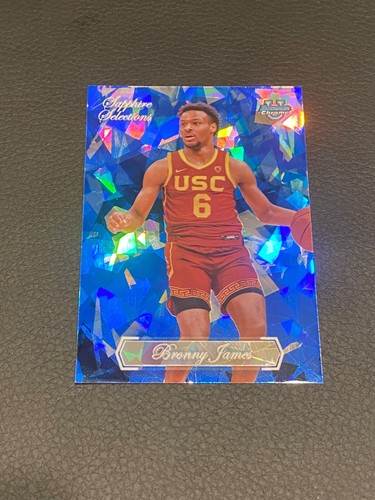 2023-24 Bowman University Chrome Sapphire Bronny James Sapphire Selections #SAS-1 card image