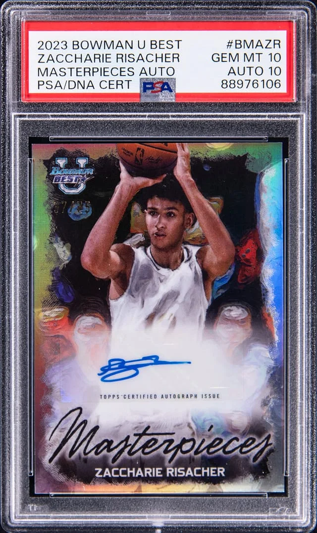 2023-24 Bowman Zaccharie Risacher U Best Masterpieces Autograph #BMA-ZR card image