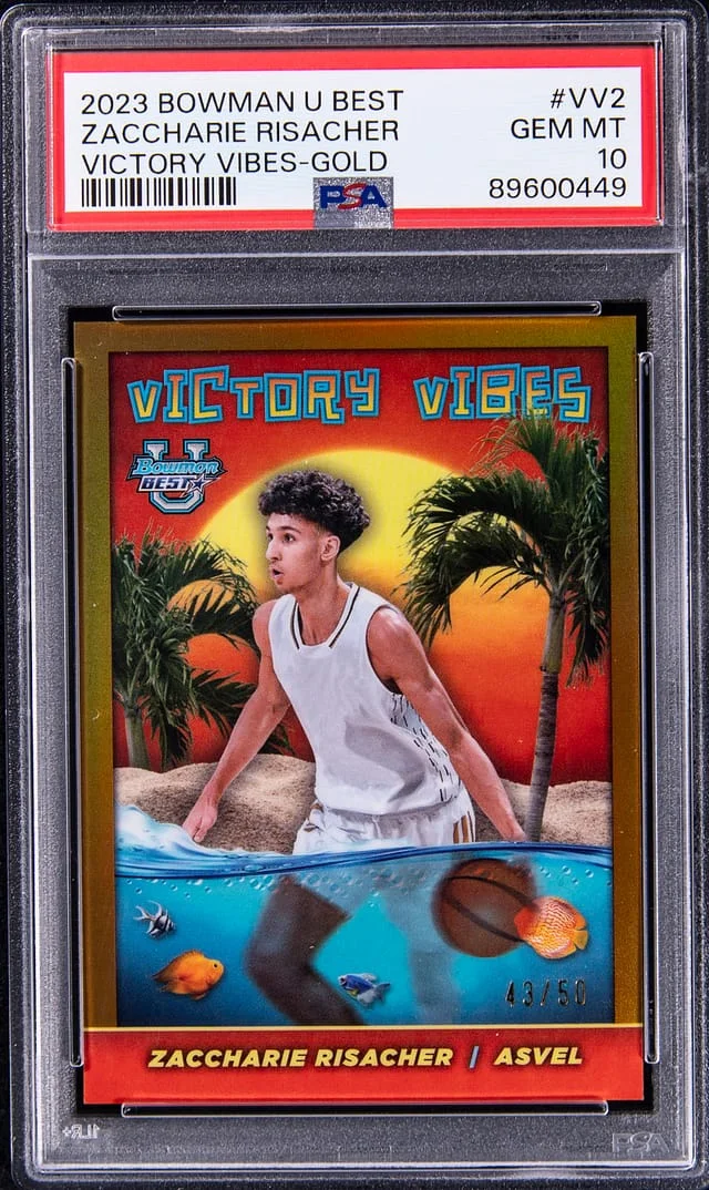 2023-24 Bowman Zaccharie Risacher U Best Victory Vibes Gold #VV-2 card image