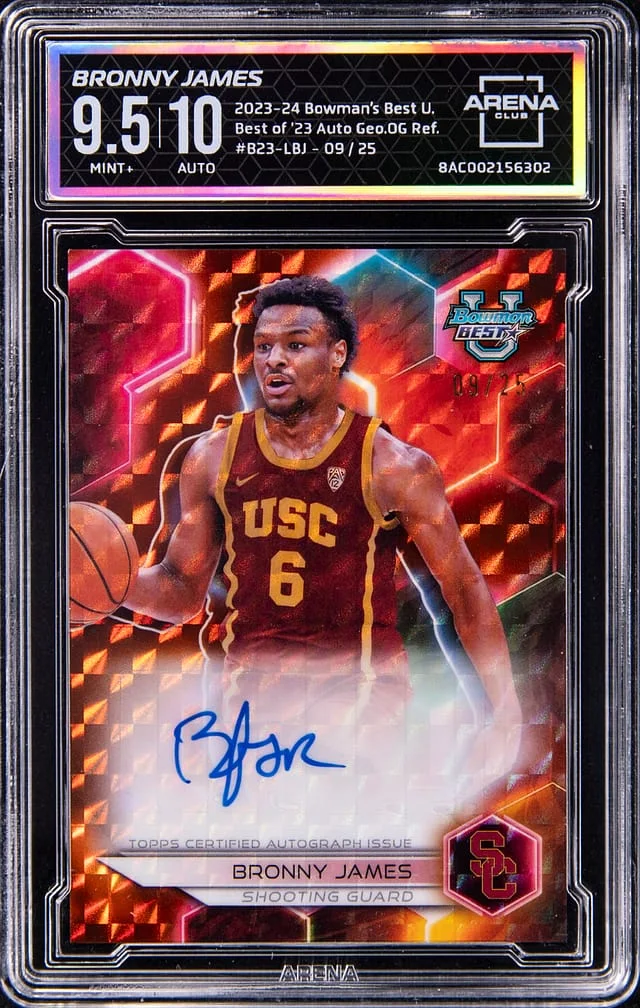 2023-24 Bowman's Best Bronny James University Best of '23 Autograph #B23-LBJ card image