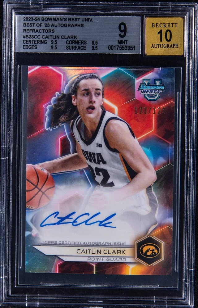 2023-24 Bowman's Best Caitlin Clark Best of '23 Autographs Refractors #B23-CC card image
