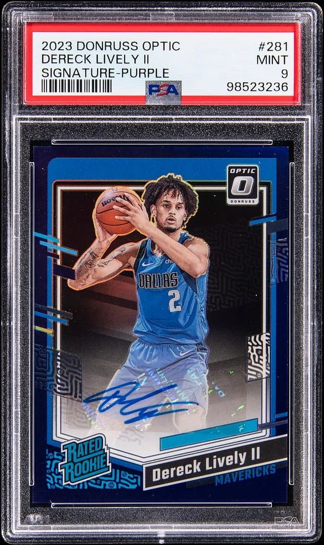 2023-24 Donruss Optic Dereck Lively II Signature Purple #281 card image