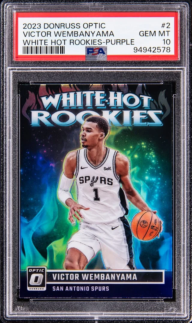 2023-24 Donruss Optic Victor Wembanyama White Hot Rookies Purple #2 card image