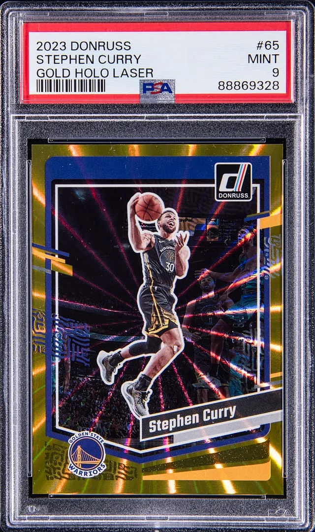 2023-24 Donruss Stephen Curry Gold Holo Lazer #65 card image