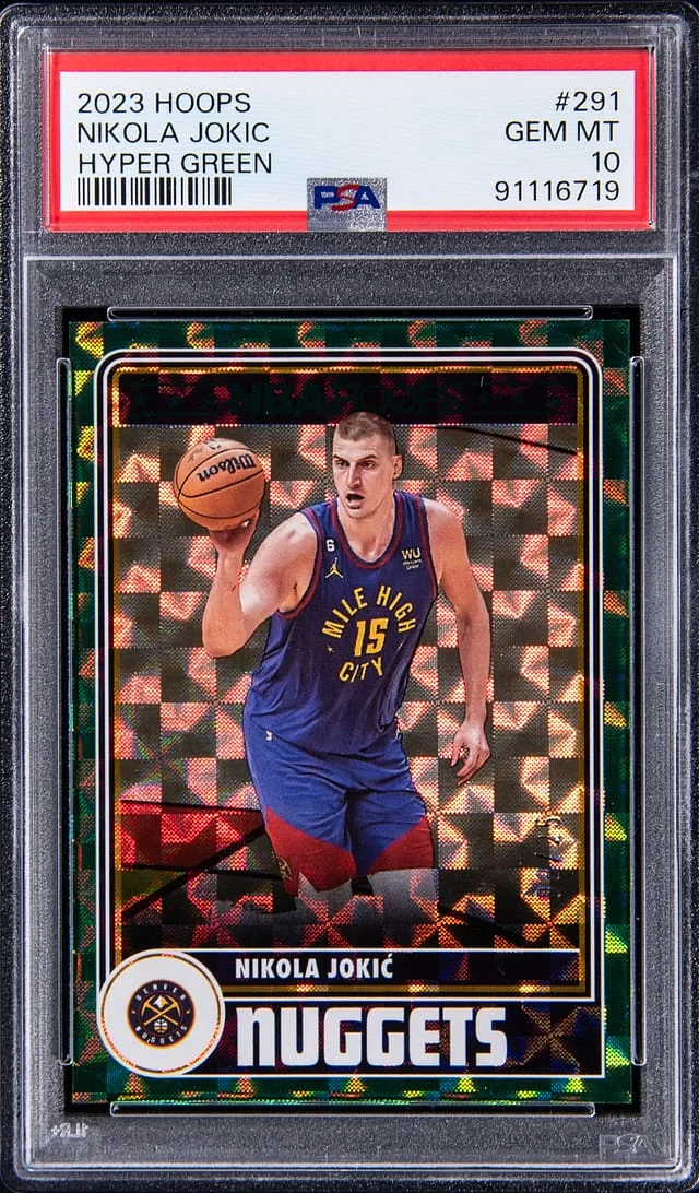 2023-24 Hoops Nikola Jokic Hyper Green #291 card image