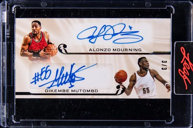 2023-24 Leaf Alonzo Mourning/Dikembe Mutombo Superlative Signatures 2 #S2-1 card image