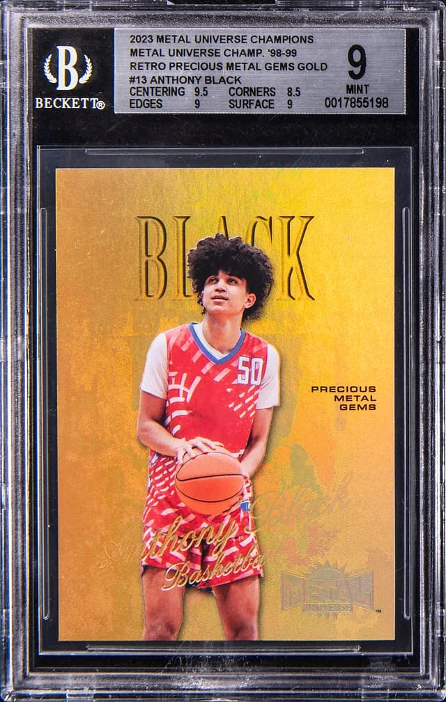 2023-24 Metal Universe Anthony Champions Metal Universe Championship '98-99 Retro Precious Metal Gems Gold #13 card image