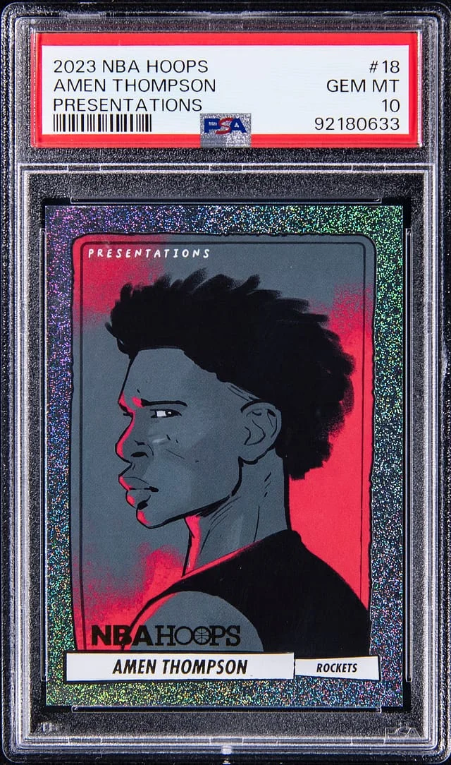2023-24 Panini Amen Thompson NBA Hoops Presentations #18 card image