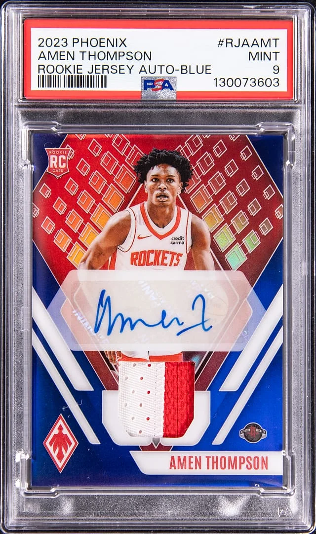 2023-24 Panini Amen Thompson Phoenix Jersey Autograph Blue #RJA-AMT card image