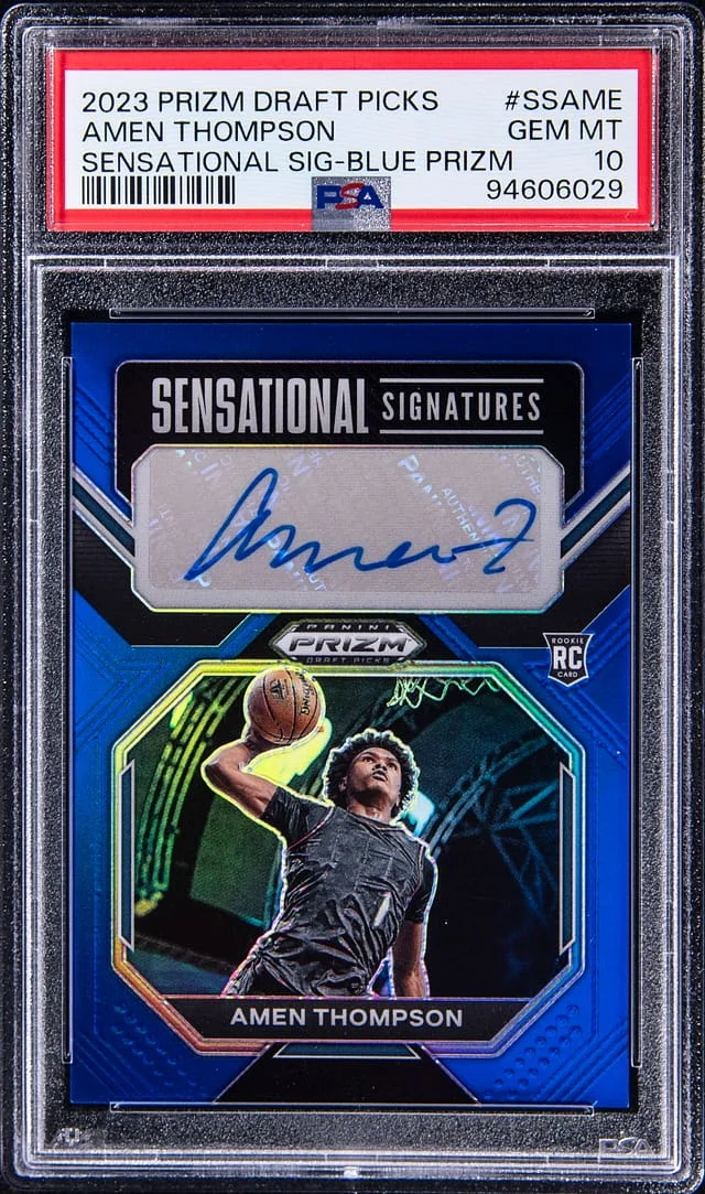 2023-24 Panini Amen Thompson Draft Picks Sensational Signatures Blue Prizm #SS-AME card image