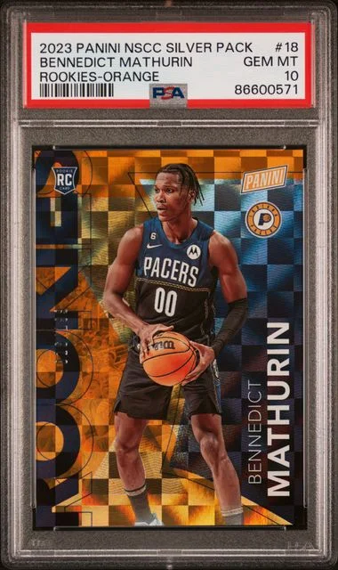 2023-24 Panini Bennedict Mathurin National Silver Packs Rookies Orange #18 card image