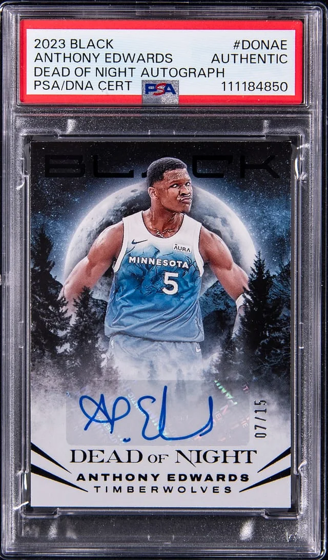 2023-24 Panini Black Anthony Edwards Dead of Night Autograph #DON-AE card image