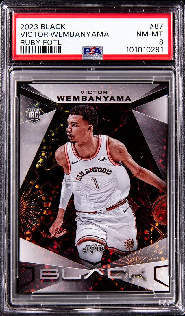 2023-24 Panini Black Victor Wembanyama Ruby FOTL #87 card image