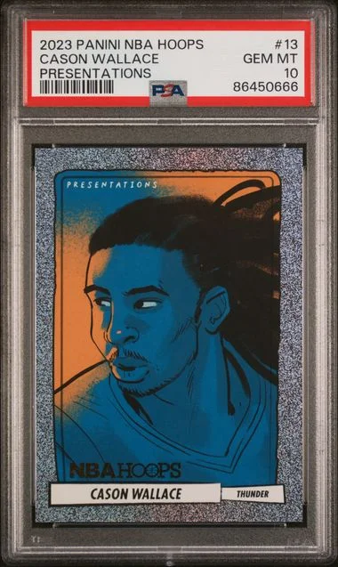 2023-24 Panini Cason Wallace NBA Hoops Presentations #13 card image