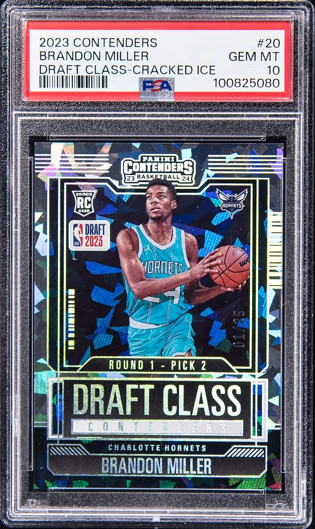 2023-24 Panini Contenders Brandon Miller Draft Class Cracked Ice #20 card image