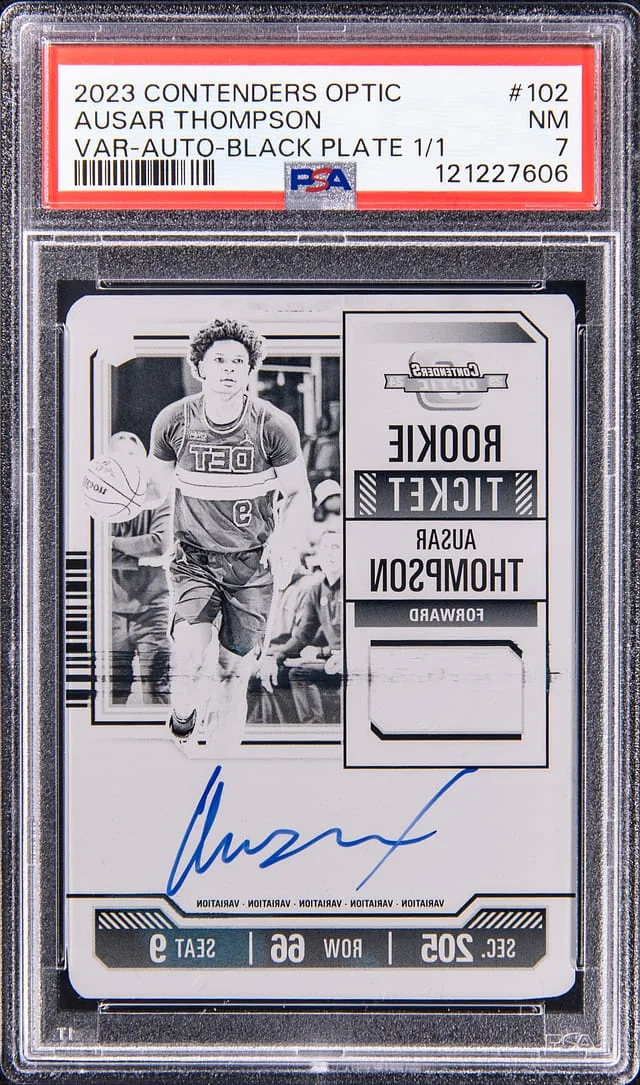 2023-24 Panini Contenders Optic Ausar Thompson Variation Autograph Red #102 card image