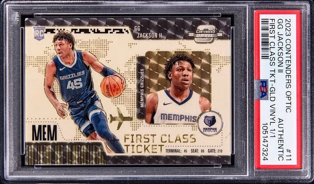 2023-24 Panini Contenders Optic GG Jackson II First Class Ticket Gold Vinyl #11 card image