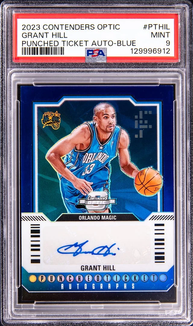 2023-24 Panini Contenders Optic Grant Hill Punched Ticket Autograph Blue #PT-HIL card image
