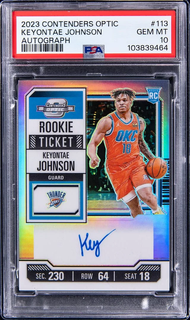 2023-24 Panini Contenders Optic Keyontae Johnson Ticket Autograph #113 card image