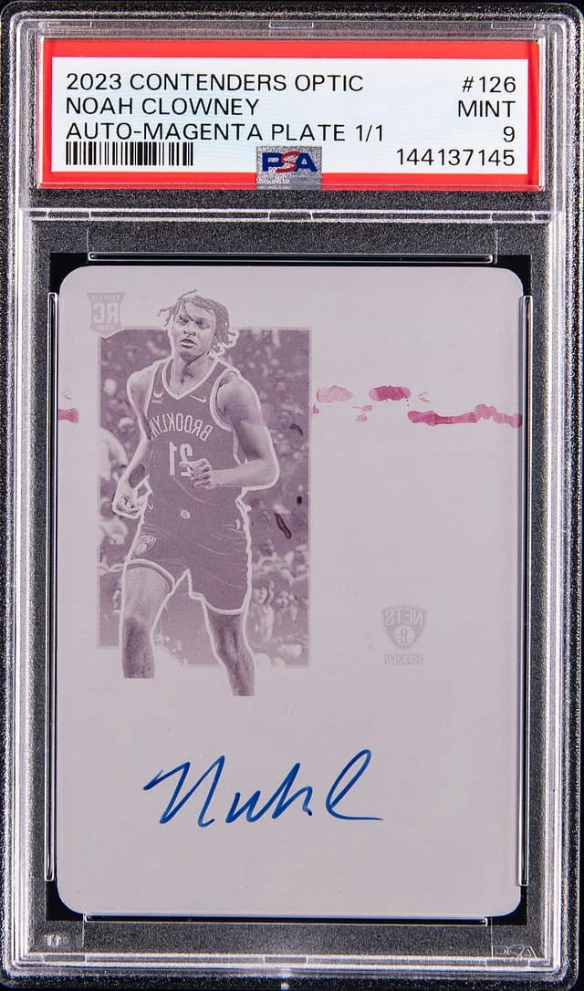 2023-24 Panini Contenders Optic Noah Clowney Autograph Magenta Plate #126 card image