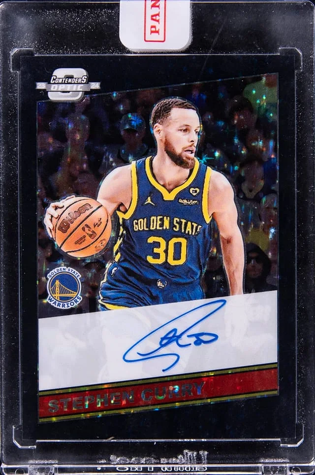 2023-24 Panini Contenders Optic Stephen Curry 1986 Tribute Autographs Black #86-STC card image