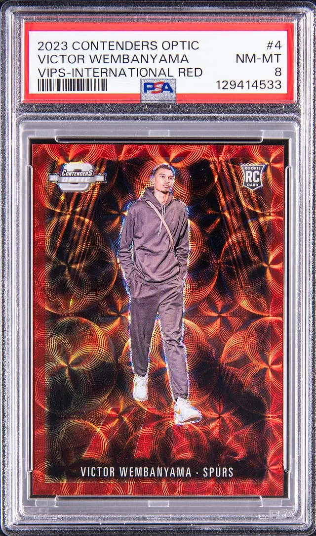2023-24 Panini Contenders Optic Victor Wembanyama VIPS International Red #4 card image