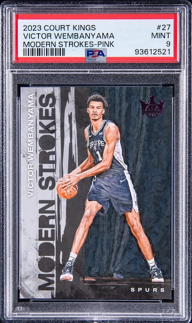 2023-24 Panini Court Kings Victor Wembanyama Modern Strokes Pink #27 card image