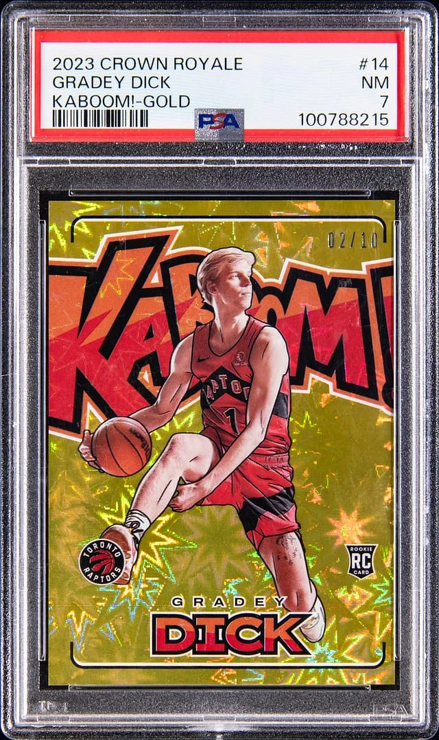 2023-24 Panini Crown Royale Gradey Dick Kaboom! Gold #14 card image