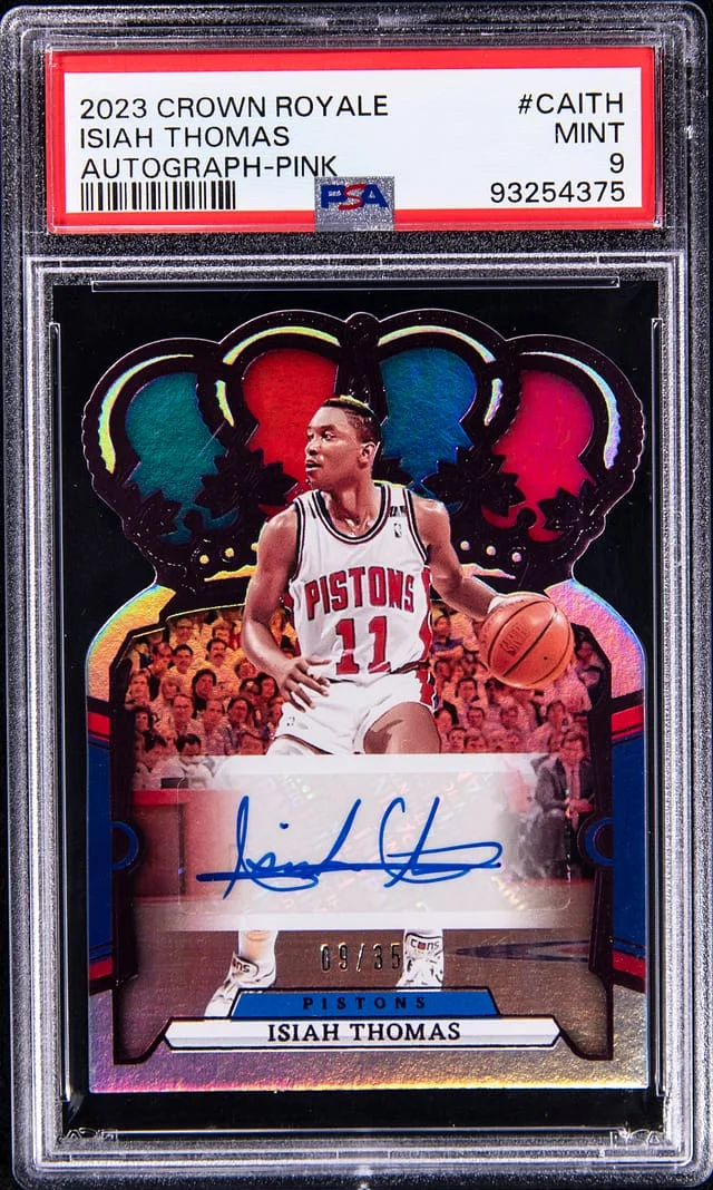 2023-24 Panini Crown Royale Isiah Thomas Autograph-Pink #CAITH card image