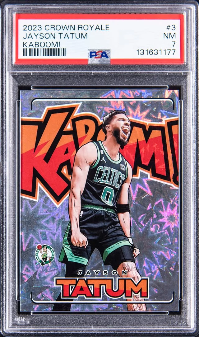 2023-24 Panini Crown Royale Jayson Tatum Kaboom! Gold #3 card image