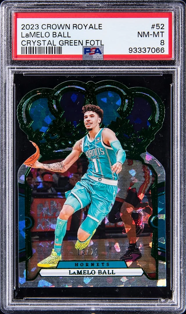 2023-24 Panini Crown Royale LaMelo Ball Crystal Green FOTL #52 card image