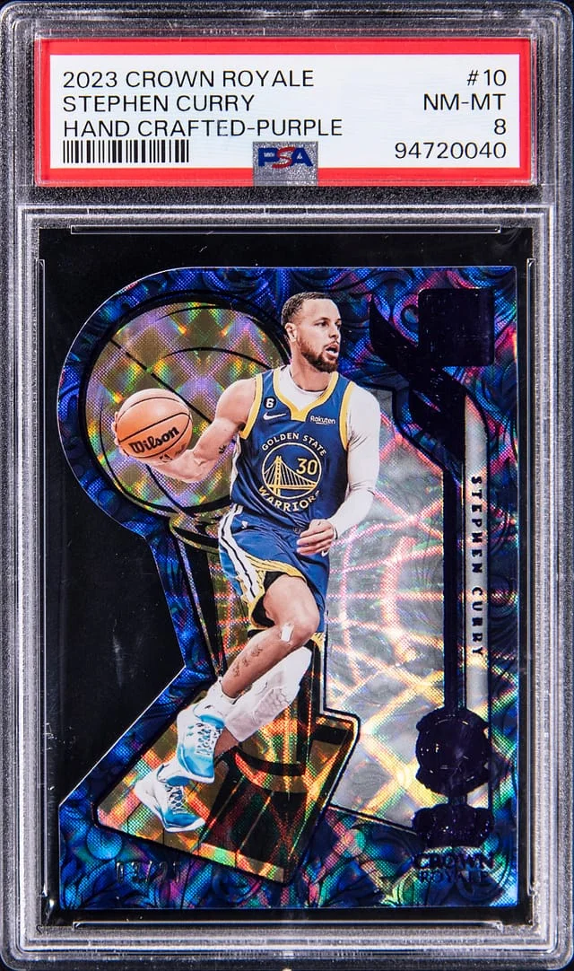 2023-24 Panini Crown Royale Stephen Curry Hand Crafted Purple #10 card image