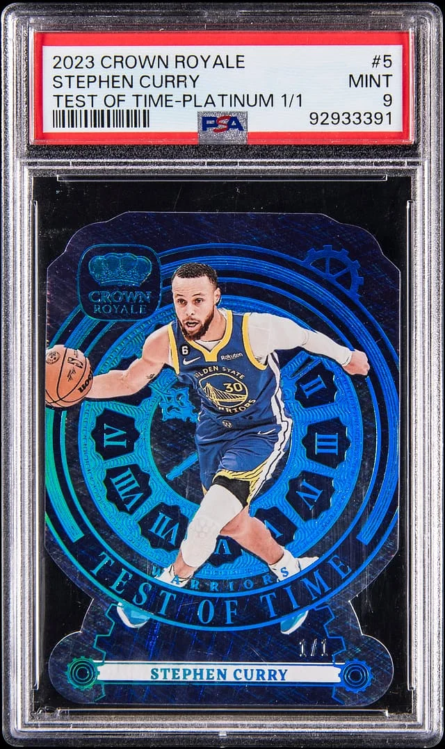 2023-24 Panini Crown Royale Stephen Curry Test of Time Platinum #5 card image