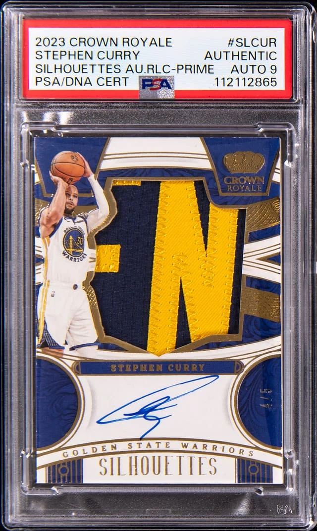 2023-24 Panini Crown Royale Stephen Curry Silhouettes Autograph Relic #SL-CUR card image