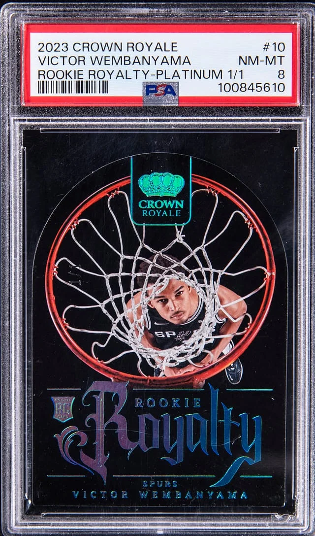 2023-24 Panini Crown Royale Victor Wembanyama Royalty Platinum #10 card image