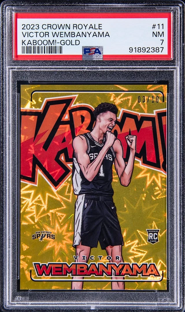 2023-24 Panini Crown Royale Victor Wembanyama Kaboom! Gold #11 card image