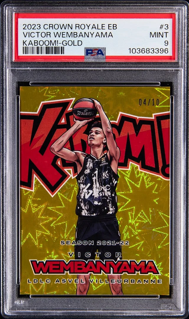 2023-24 Panini Crown Royale Victor Wembanyama European Basketball Kaboom! Gold #3 card image