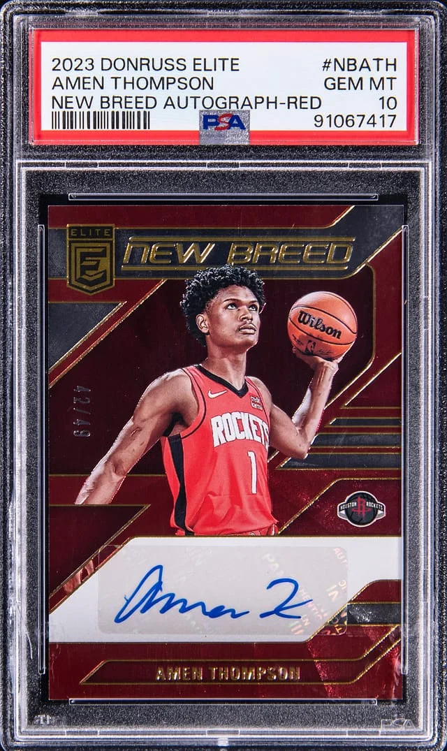 2023-24 Panini Donruss Amen Thompson Elite New Breed Autograph Red #NB-ATH card image