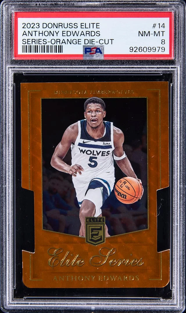 2023-24 Panini Donruss Anthony Edwards Elite Series Orange Die-Cut #14 card image