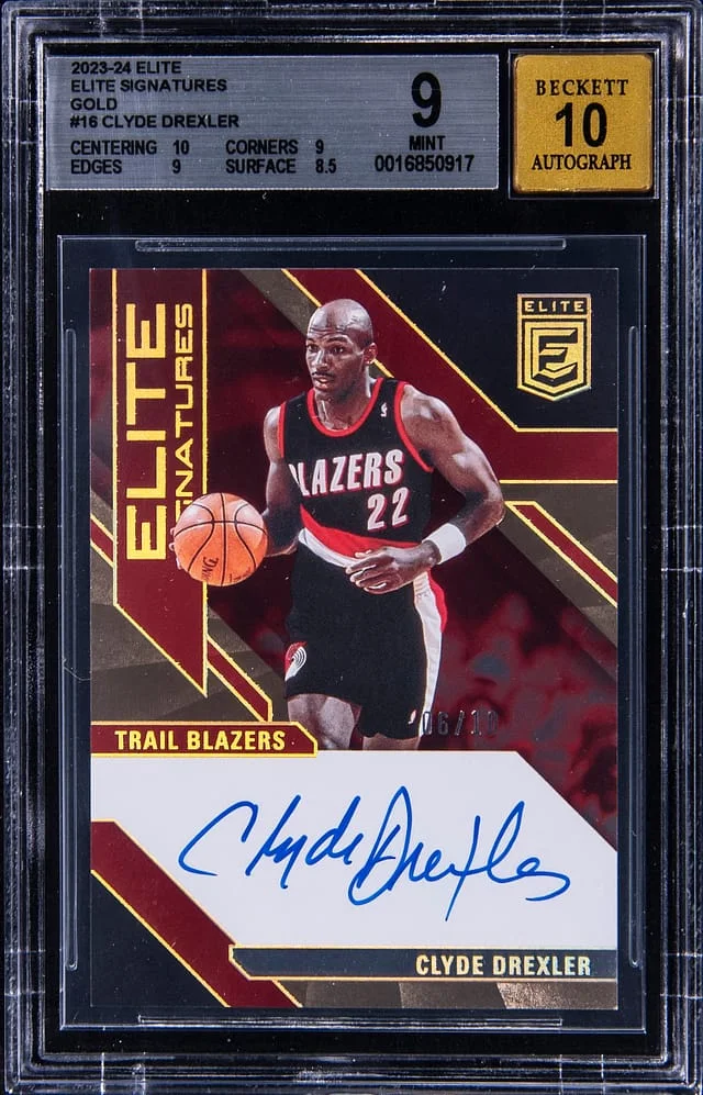 2023-24 Panini Donruss Clyde Drexler Elite Signatures Gold #16 card image