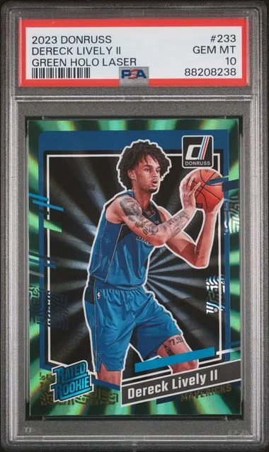 2023-24 Panini Donruss Dereck Lively II Green Holo Laser Rated #233 card image