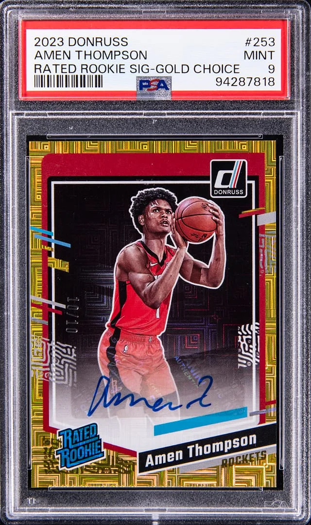 2023-24 Panini Donruss Optic Amen Thompson Rated Signatures Gold Choice #253 card image