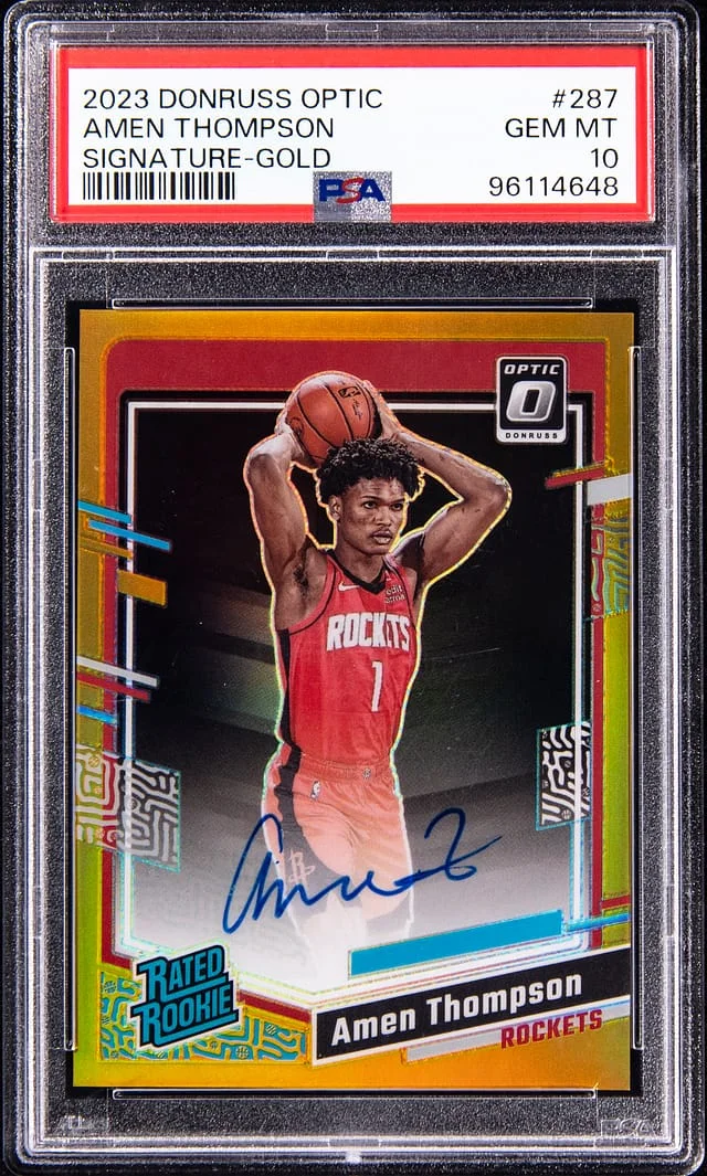 2023-24 Panini Donruss Optic Amen Thompson Rated Signature Gold #287 card image
