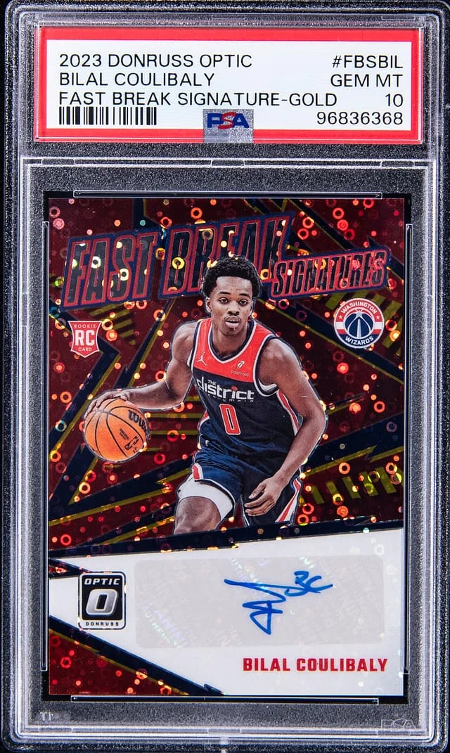 2023-24 Panini Donruss Optic Bilal Coulibaly Fast Break Signatures Gold #FBS-BIL card image