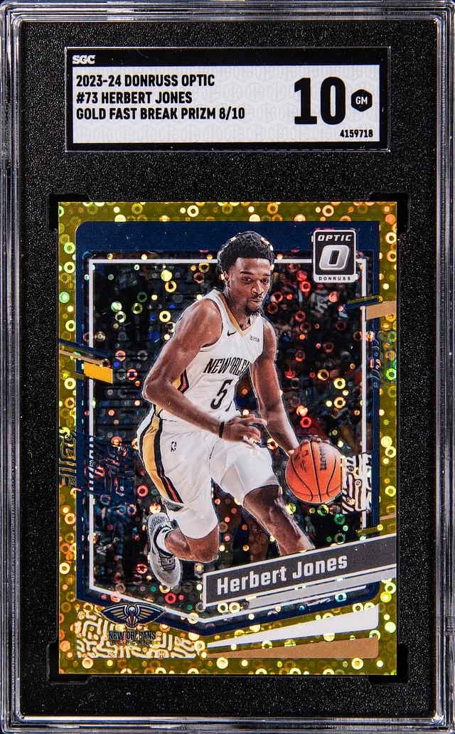 2023-24 Panini Donruss Optic Herbert Jones Gold Fast Break Prizm #73 card image