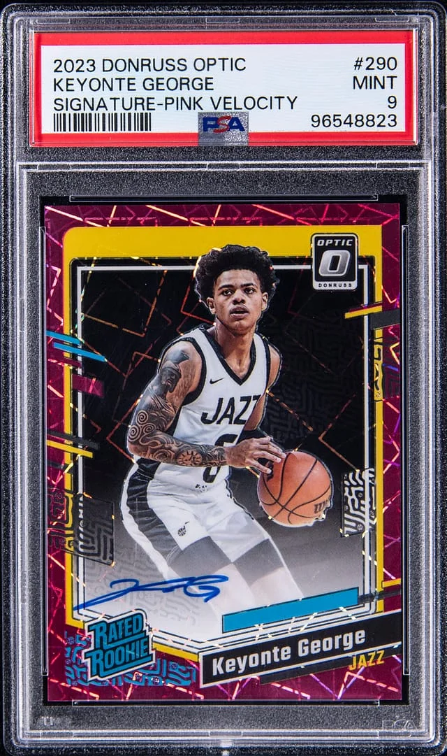 2023-24 Panini Donruss Optic Keyonte George Rated Signatures Premium Box Set Blue #290 card image