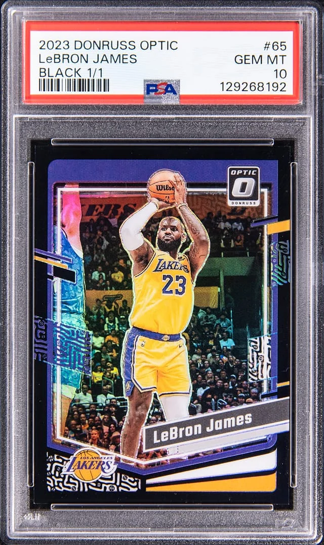 2023-24 Panini Donruss Optic LeBron James Blue Fast Break Prizm #65 card image