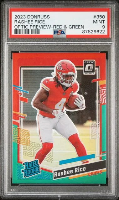 2023-24 Panini Donruss Optic Rashee Rice Preview-Red & Green Rated #350 card image