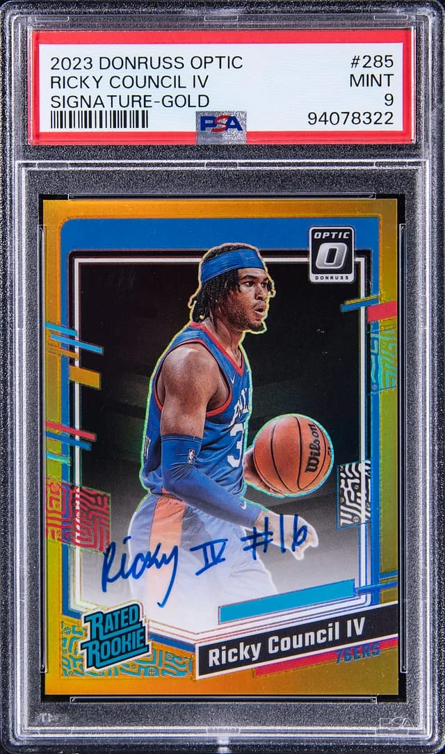 2023-24 Panini Donruss Optic Ricky Council IV Signature-Gold #285 card image
