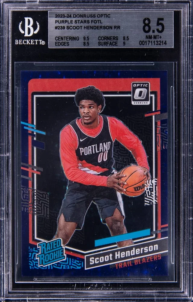 2023-24 Panini Donruss Optic Scoot Henderson Purple Star FOTL #239 card image
